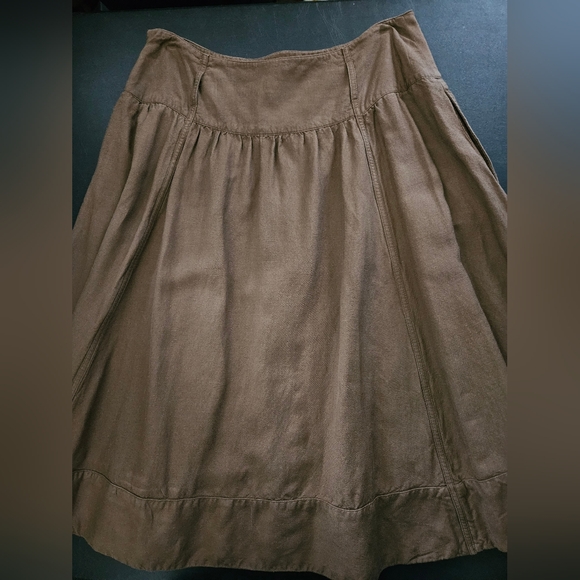 Vintage - Linen Blend Larry Levine Green Skirt - Size 12 - Picture 6 of 6